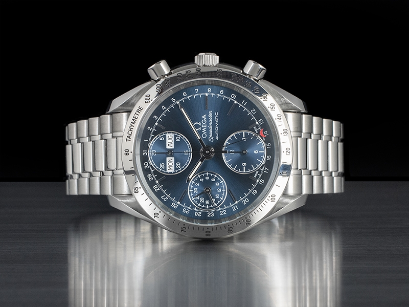 Omega Speedmaster Day Date Blue Blu Watch 35218000